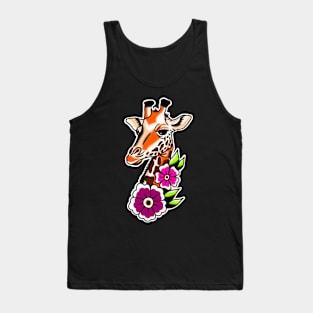 Giraffe Flower Traditional tattoo Tank Top